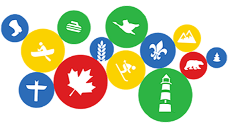 This vibrant collection of colorful circles, featuring iconic Canadian symbols like a canoe and maple leaf, is reminiscent of updates in technology. The red, green, blue, and yellow hues echo the dynamic shifts seen in the latest Google Ads API v19 key updates.