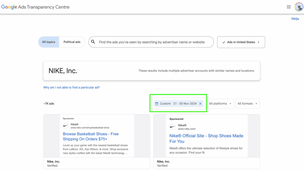 Custom Date Ranges Now in Google Ads Transparency Center - PPC News Feed