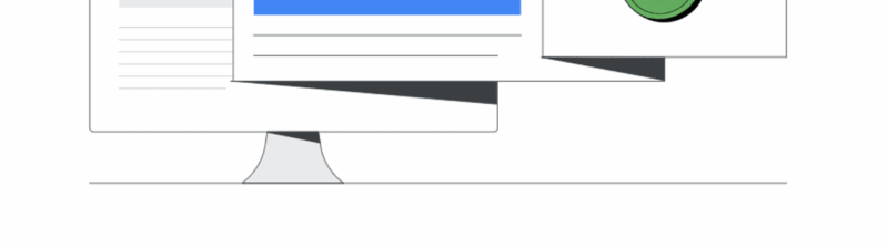Illustration of a computer monitor with pop-up windows showing text and an alert containing cryptocurrency symbols, including Bitcoin, Ethereum, Litecoin, and others—highlighting Indonesia’s response to the latest Google Crypto Ad Policy.