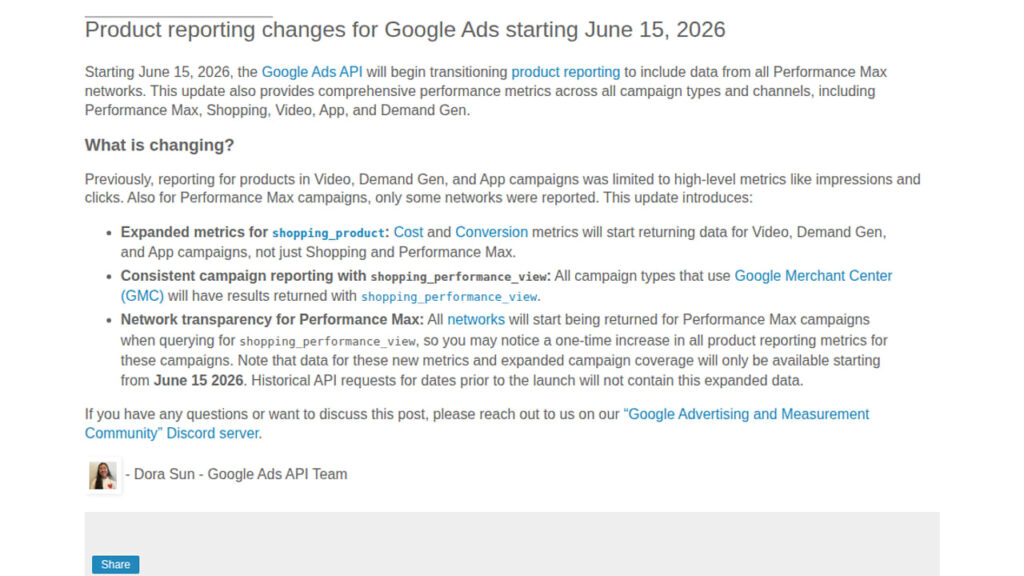 Google Ads API Improves Product Reporting