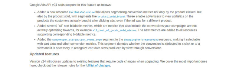 Google Ads API v24 Adds Cart Data Support And More