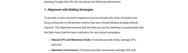Google Ads API v24 Simplifies Keyword Forecast Metrics