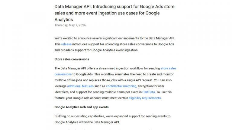 Data Manager API Gains Support for Store Sales and Event Ingestion