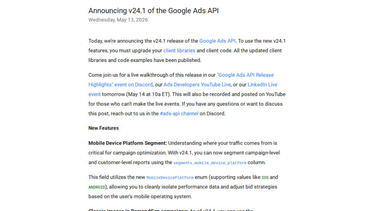 Google Ads API v24.1 Introduces New Features and Updates