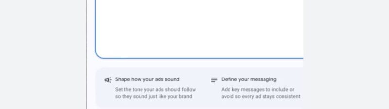 Screenshot of a form titled "Create guidelines with AI Brief." The user is entering a description for Cedar Pantry, a wellness grocery delivery service, in a text box powered by AI Max. Instructions and options appear below the text box.