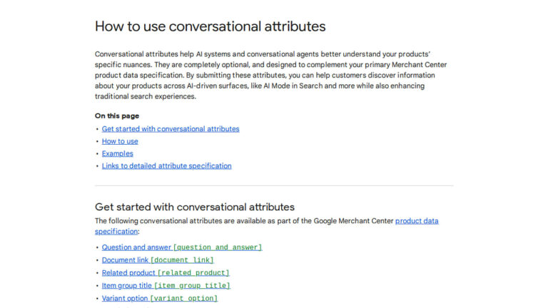 Google Merchant Center Introduces Conversational Attributes