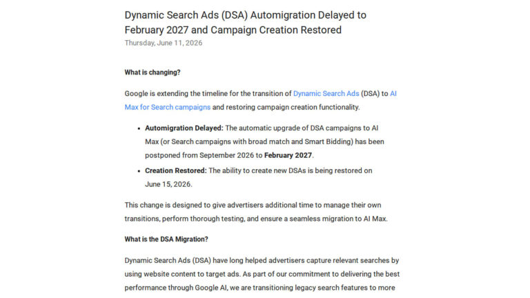 DSA Automigration Delayed to February 2027