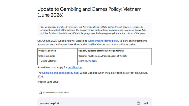 Gambling And Games Policy Update For Vietnam