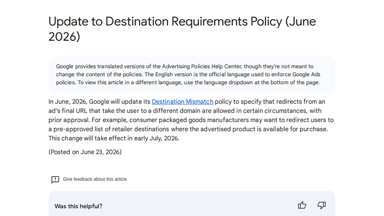 Google Allows Redirects in Ads With Prior Approval