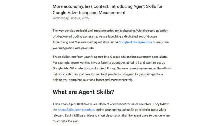 Google Launches Agent Skills for Advertising