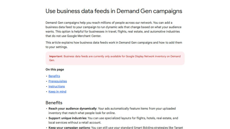 Business Data Feeds Now Available in Demand Gen Campaigns