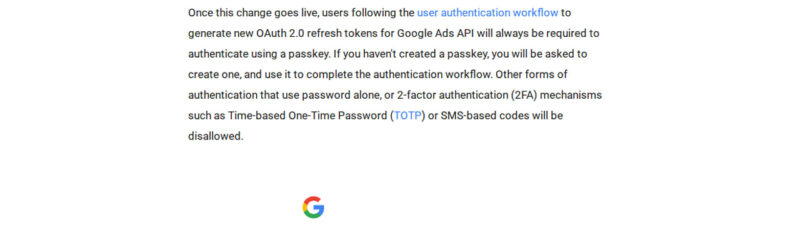 Google Ads API Requires Passkey Authentication Starting August 2026