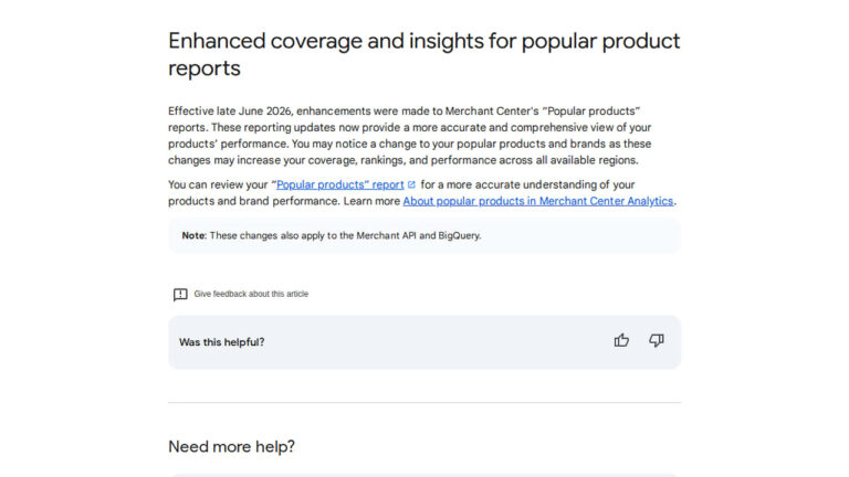Enhanced Insights for Popular Products Reports