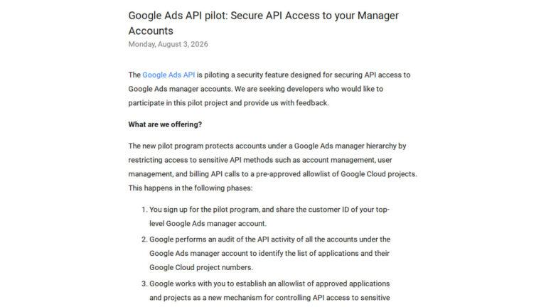 Google Ads API Pilot Against Account Takeovers