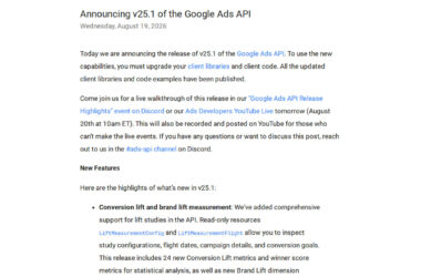 Google Ads API v25.1 Released