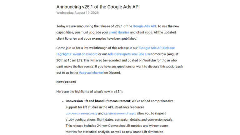 Google Ads API v25.1 Released