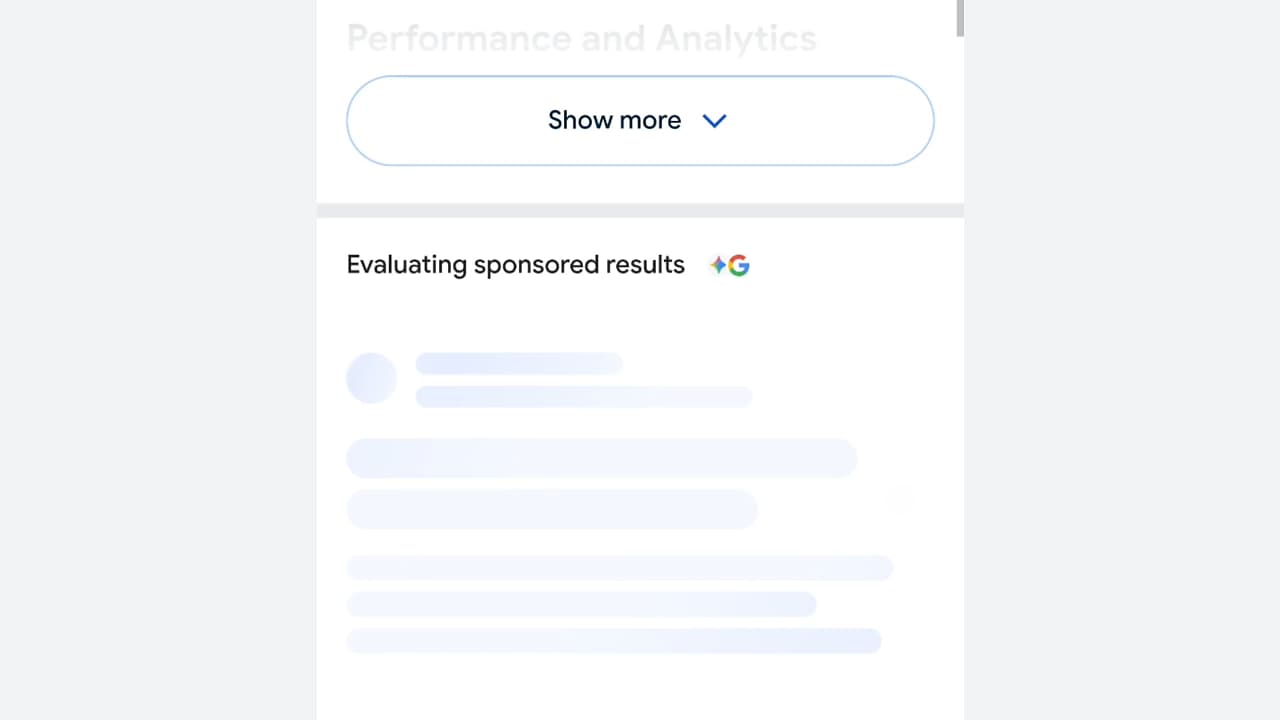 “Evaluating Sponsored Results” Animation Test in SERP