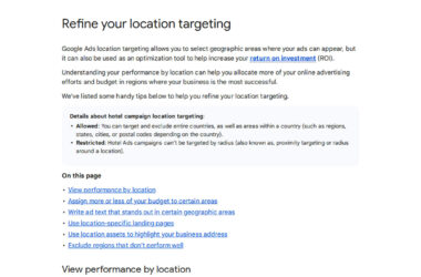 Hotel Campaigns Can Now Target Regions and Cities