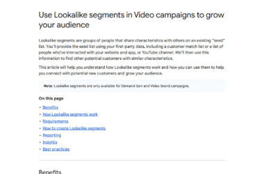 Lookalike Segments Expand to Video Campaigns