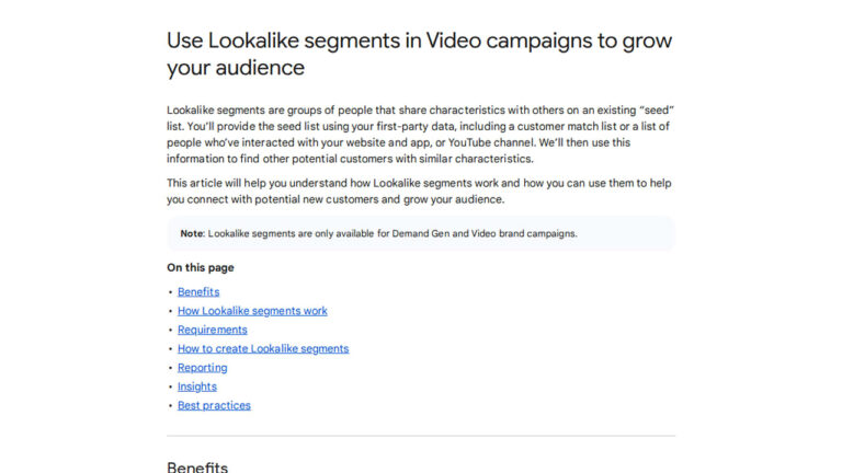 Lookalike Segments Expand to Video Campaigns