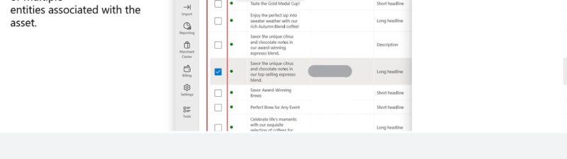 Screenshot of an asset management dashboard showing assets selected for bulk editing, with text instructions on editing or requesting appeals for multiple assets at once.