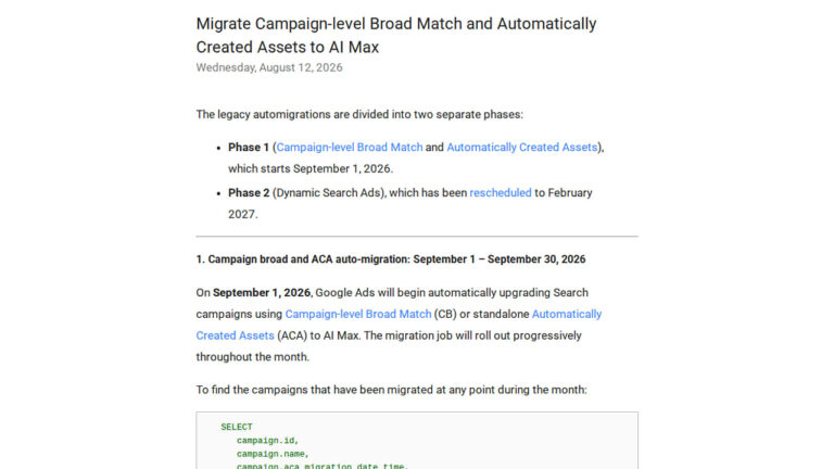 Migrate Campaign-Level Broad Match and Automatically Created Assets to AI Max