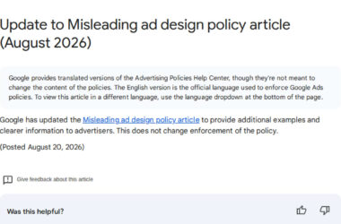 Update to Misleading Ad Design Policy