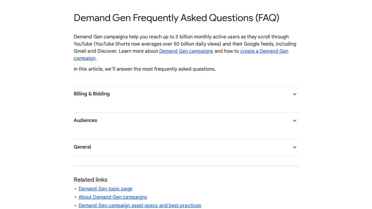 Demand Gen FAQ Moves Display Inventory to CPM