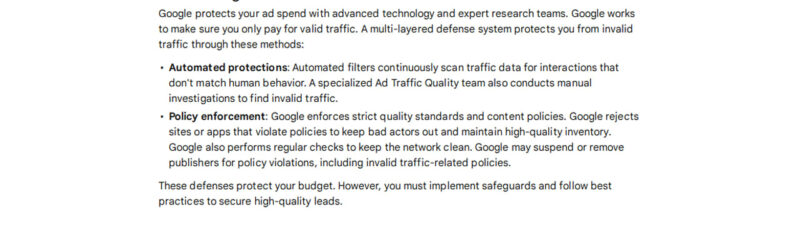 Google Adds Invalid Leads Prevention Guide
