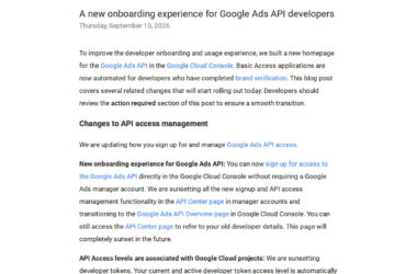 Google Ads API Introduces New Onboarding Experience