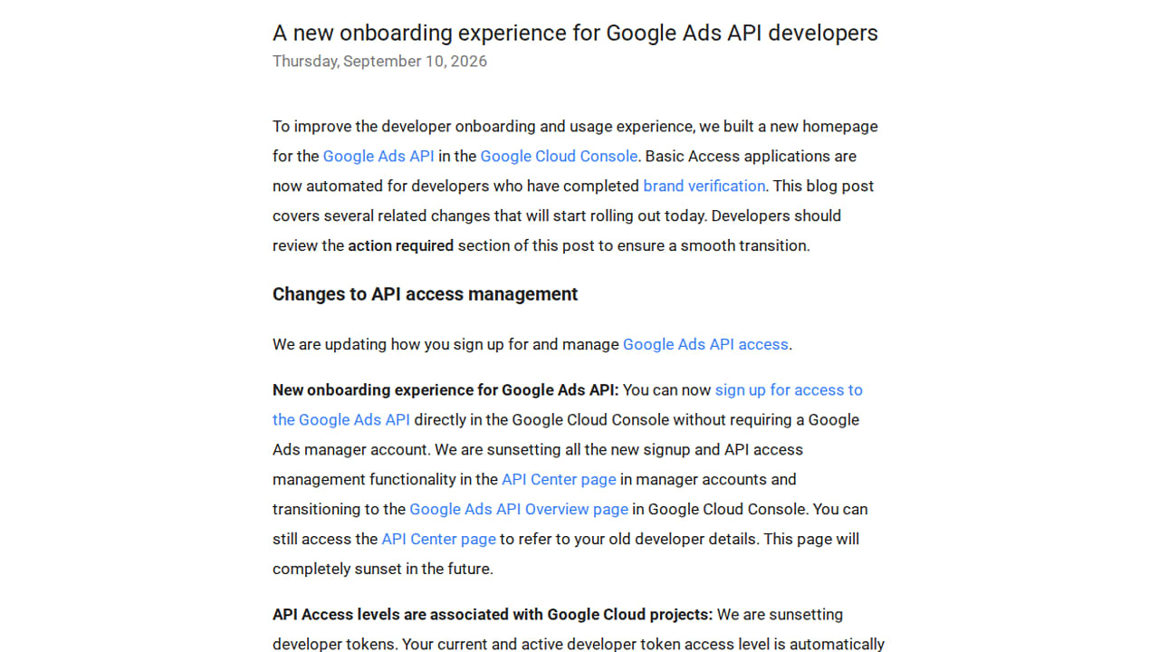 Google Ads API Introduces New Onboarding Experience
