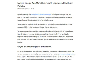 Google Ads Developer Policies Updated for Enhanced Security