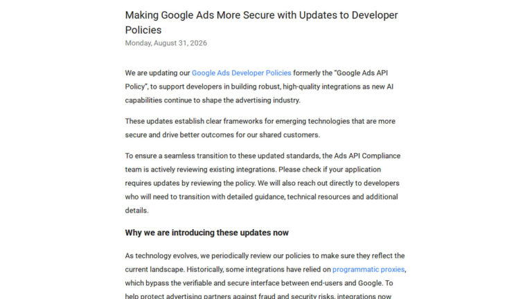 Google Ads Developer Policies Updated for Enhanced Security