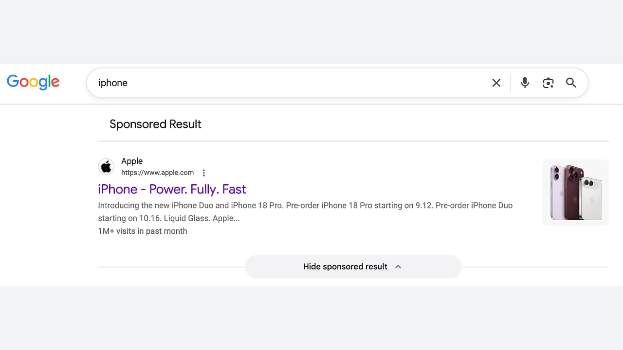 Google Ads Sponsored Results Showing Label Misalignment Bug