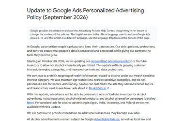 Google Ads Updates Personalized Advertising Policy