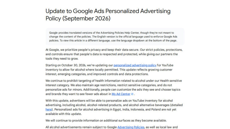 Google Ads Updates Personalized Advertising Policy