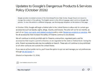Google to Pilot Gun Accessories Ads in US