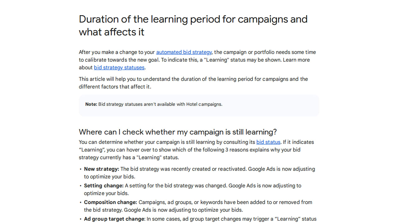 Google Updates Bid Strategy Learning Period to Around 50 Conversions