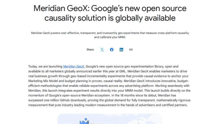 Meridian GeoX Launches Globally for Causal Experiments