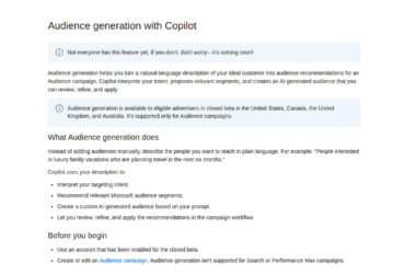 Microsoft Advertising Tests Copilot Audience Generation for Audience Campaigns