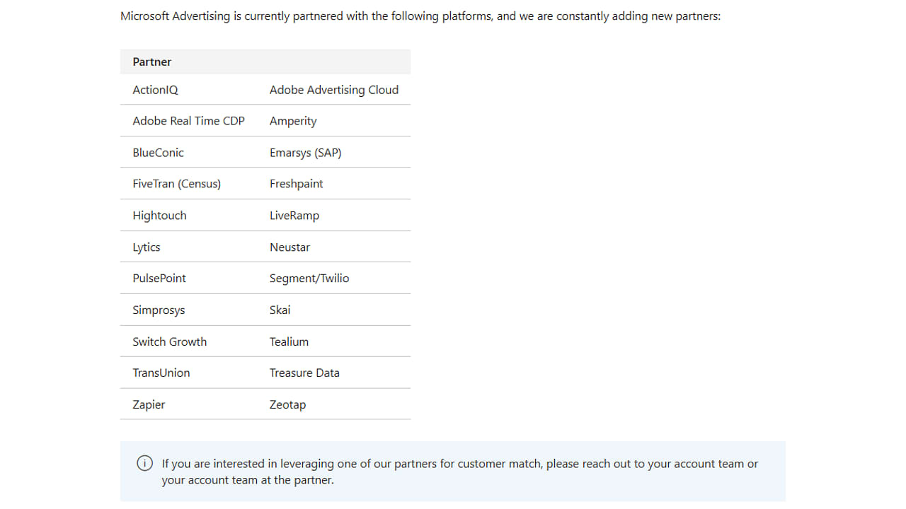Microsoft Expands Customer Match CDP Partners