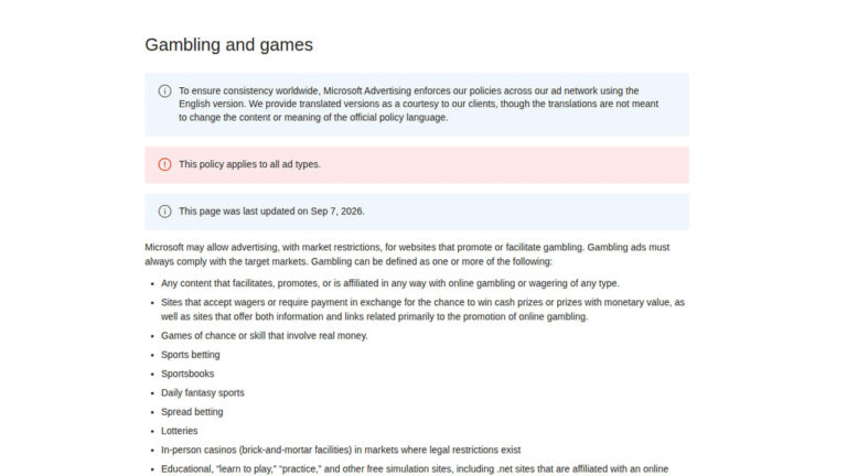 Microsoft Simplifies US Social Casino Ad Rules to Three Excluded States