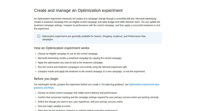Microsoft's Optimization Experiments Now Available for Shopping, Audience and Performance Max