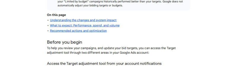 Target-Based Bidding Change Finished Rolling Out on August 27