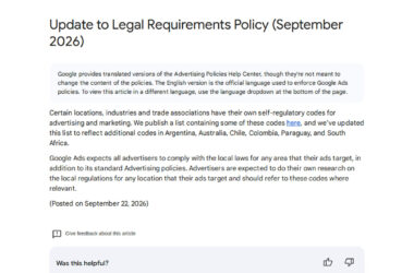 Update to Legal Requirements Policy