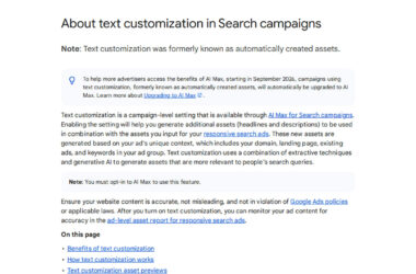 AI Max Text Customization Adds Asset Previews Before Opt-In