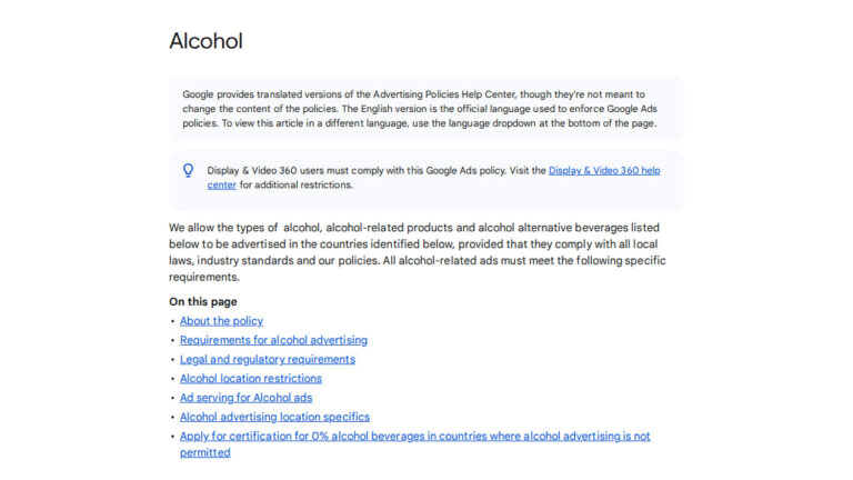 Google Allows 0% Alcohol Ads in India, Indonesia and Egypt