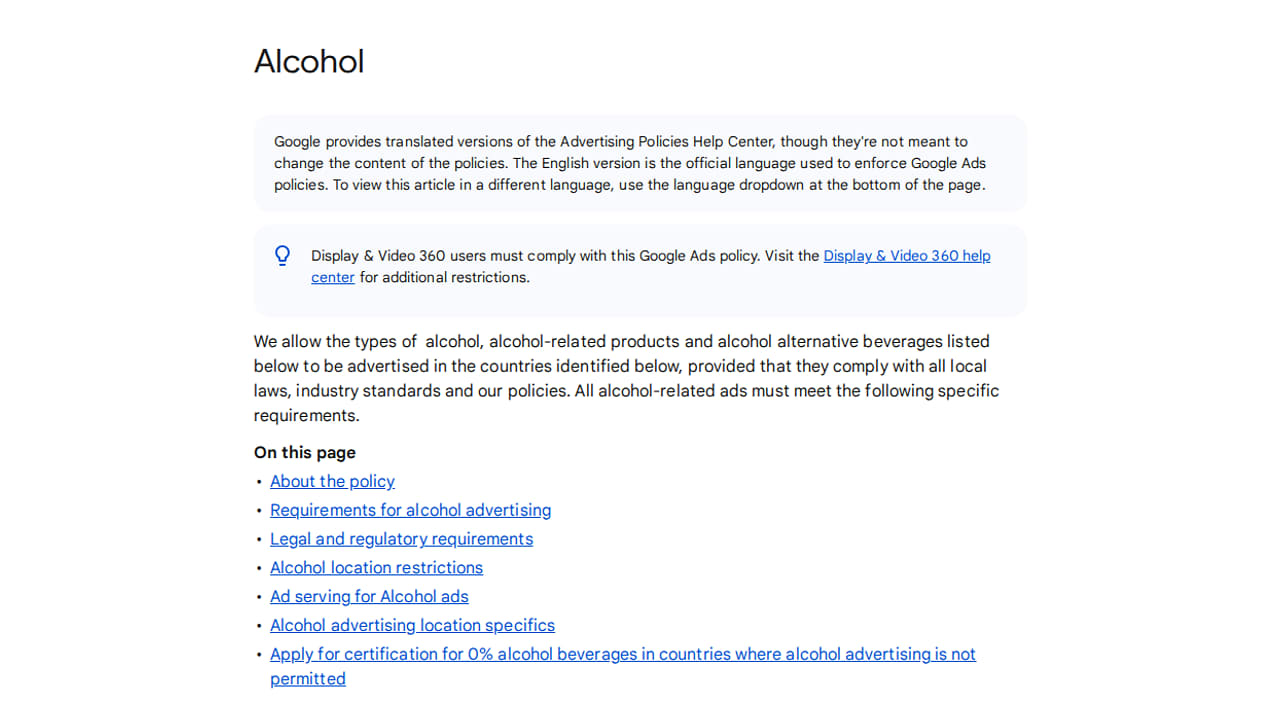 Google Allows 0% Alcohol Ads in India, Indonesia and Egypt