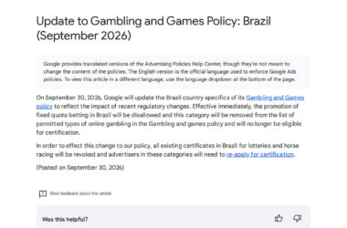 Google Bans Fixed-Quota Betting Ads in Brazil