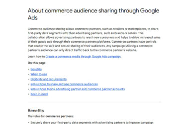 Google Documents Commerce Audience Sharing for Retail Media